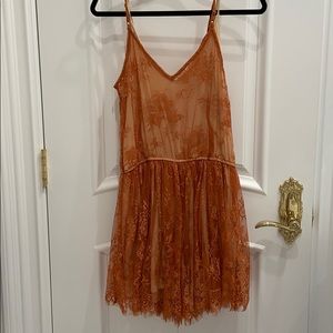 Lace Orange Romper